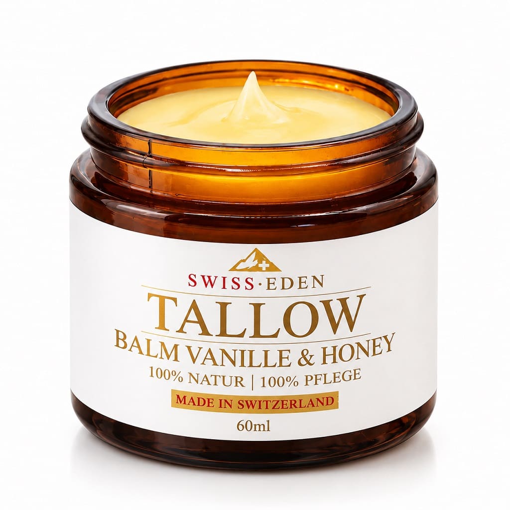 Swiss Eden Tallow Balm Vanille & Honey 60 ml – natürliche Schweizer Hautpflege mit Rindertalg, Vanille und Honig