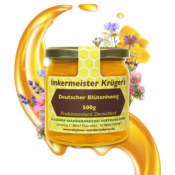 Deutscher Blütenhonig 500g – Flüssiger Premium Honig aus Deutschland