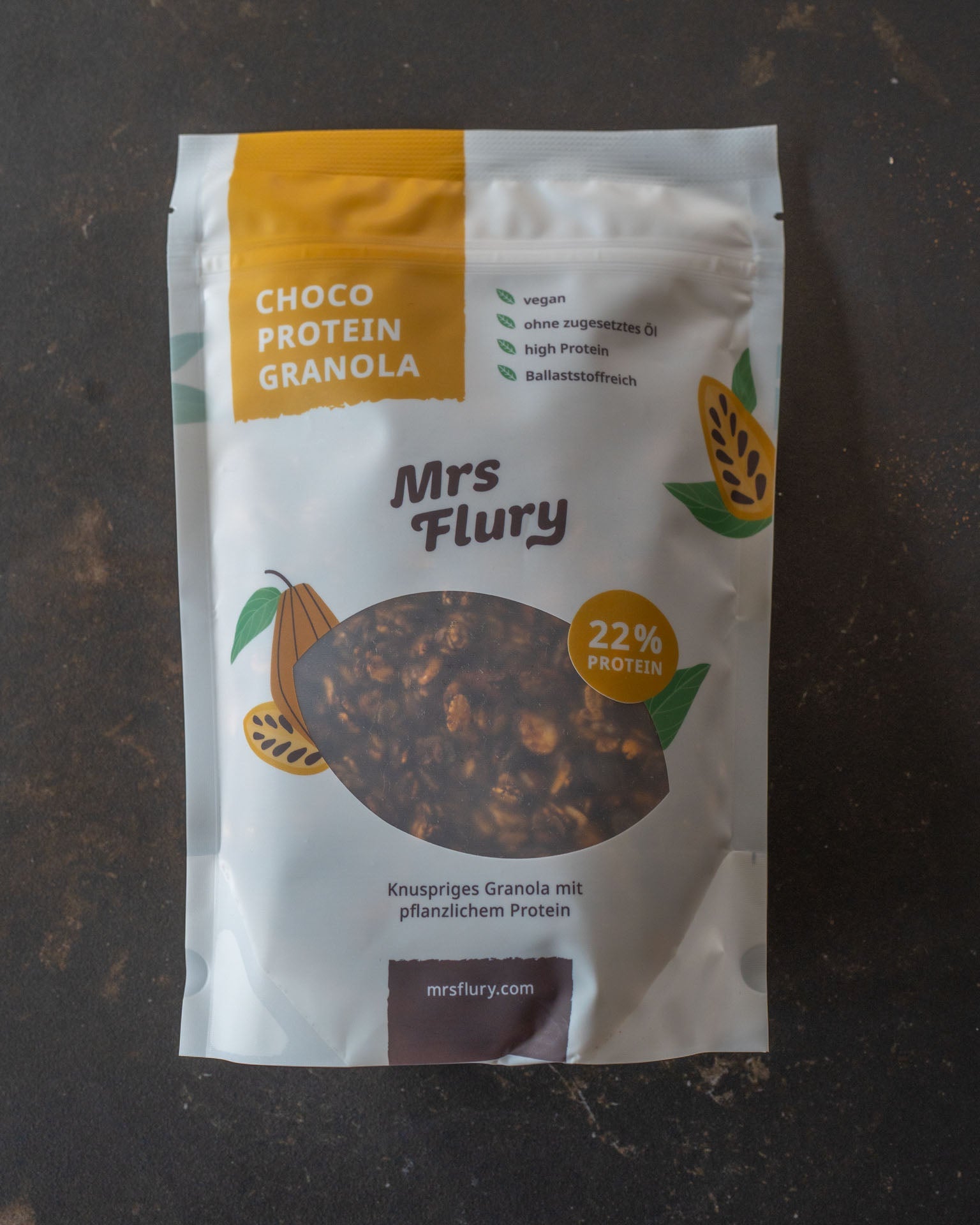 Choco Protein Granola vegan – 22% Protein, knuspriges Schoko Müesli
