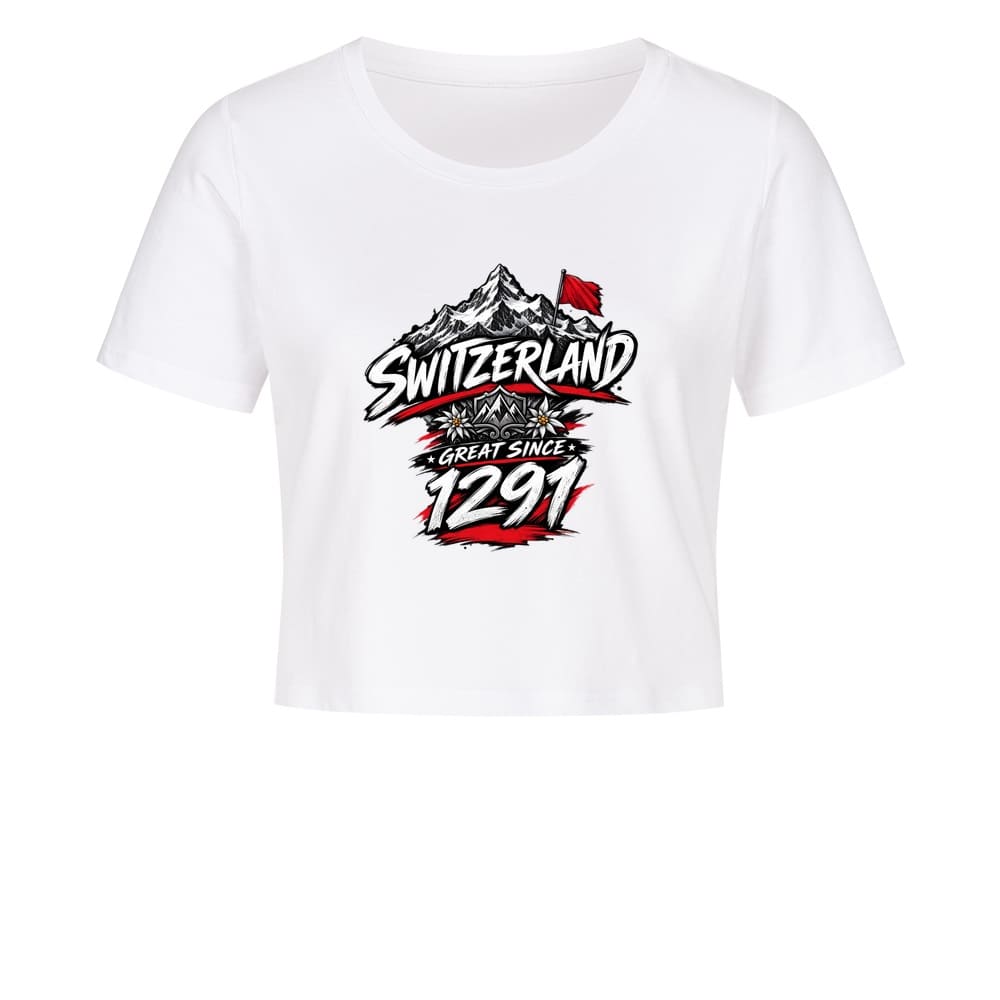 Damen Crop T-Shirt Switzerland Great since 1291 – Gym Power