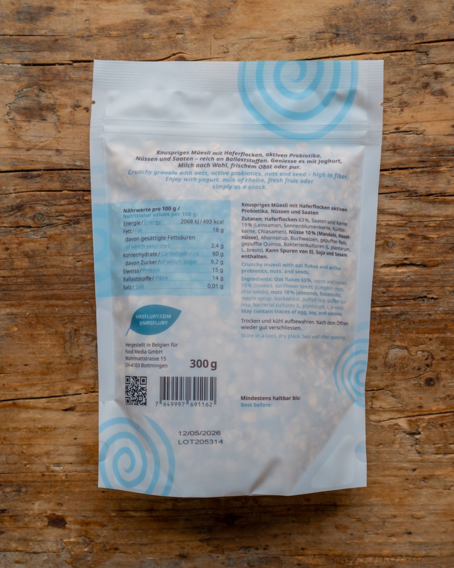 Healthy Gut Granola vegan – Probiotic Muesli with 15% Protein