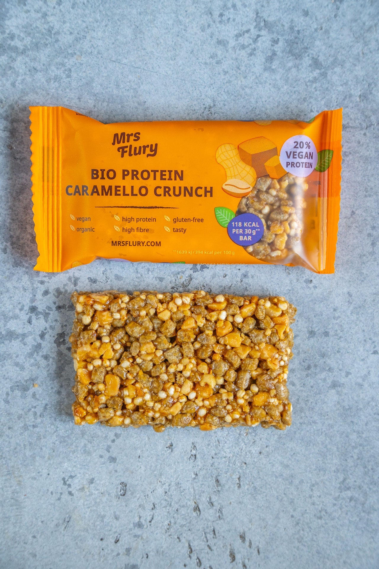 Bio Protein Caramello Crunch Riegel – Veganer Protein Snack mit Erdnuss