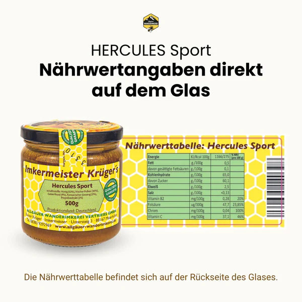 HERCULES Sport – Premium Bienenkraft mit Ginseng & Gelee Royal