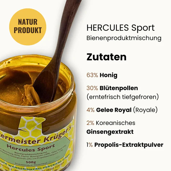 HERCULES Sport – Premium Bienenkraft mit Ginseng & Gelee Royal