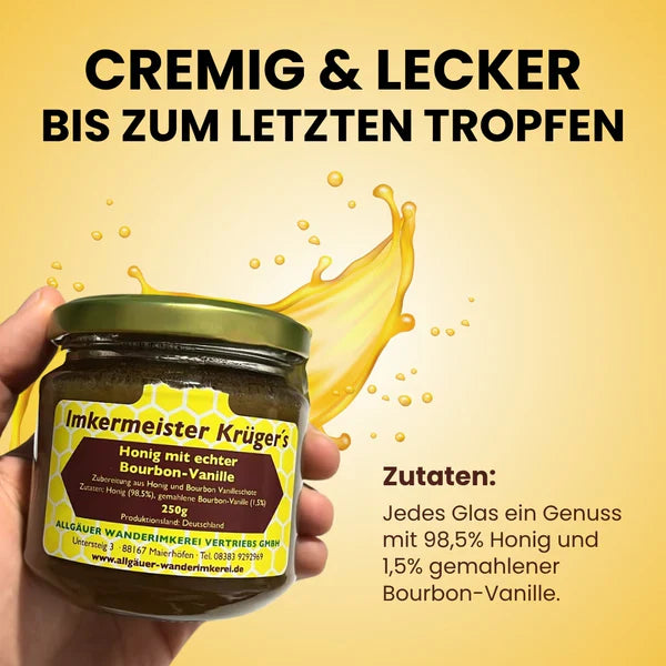 Honig mit echter Bourbon-Vanille aus dem Allgäu 250g