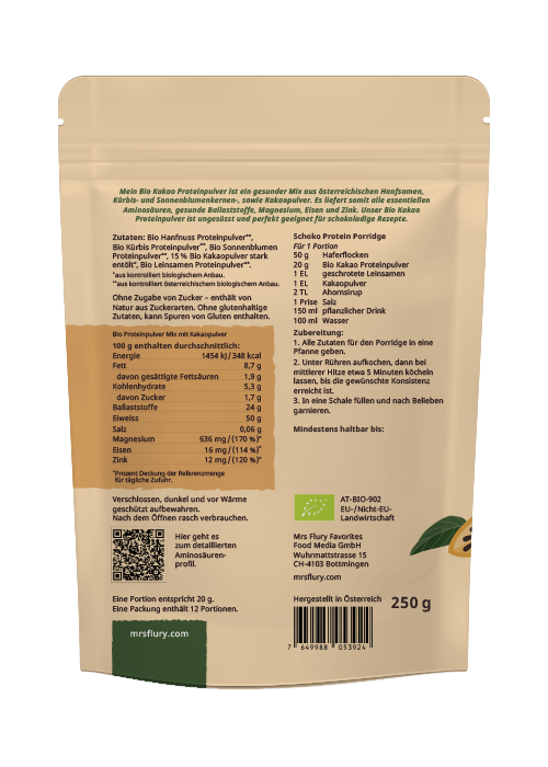 Bio Kakao Proteinpulver – 50% pflanzliches Protein