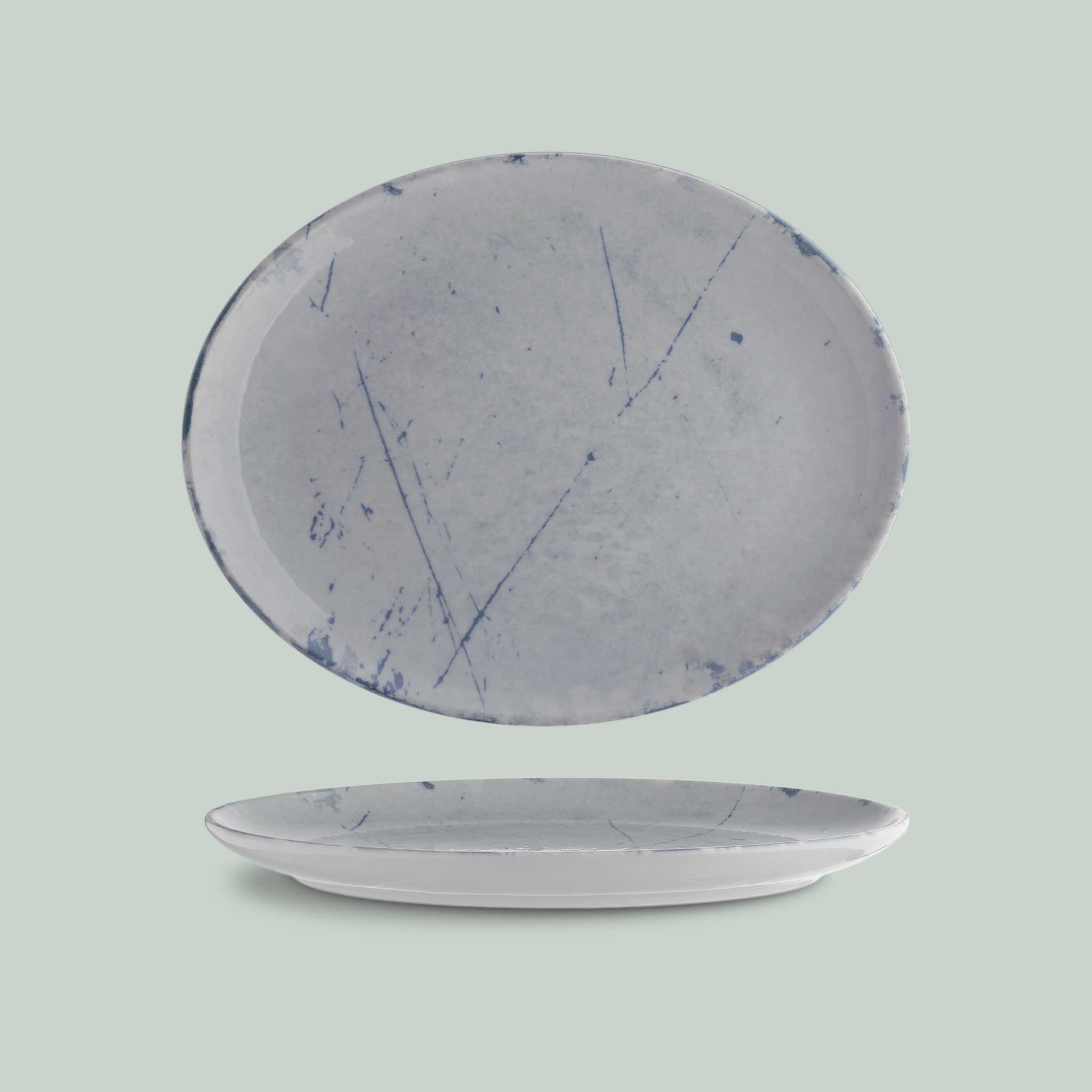 Suisse Langenthal Decolab Stone Platte oval – Elegantes Porzellan im Steindesign