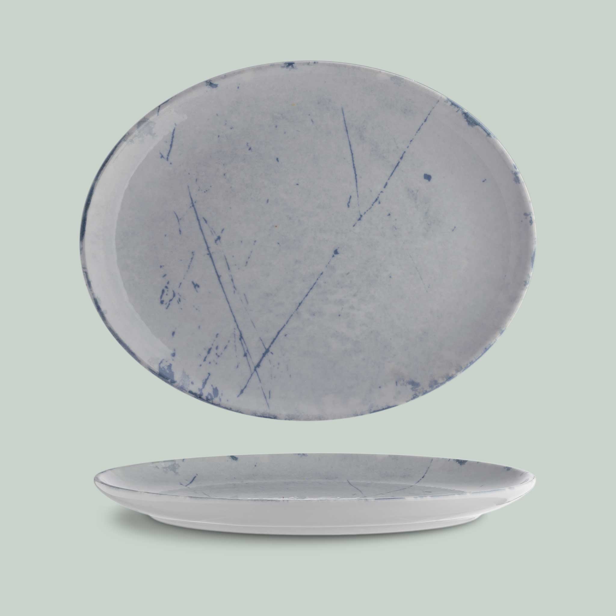 Suisse Langenthal Decolab Stone Platte oval – Elegantes Porzellan im Steindesign
