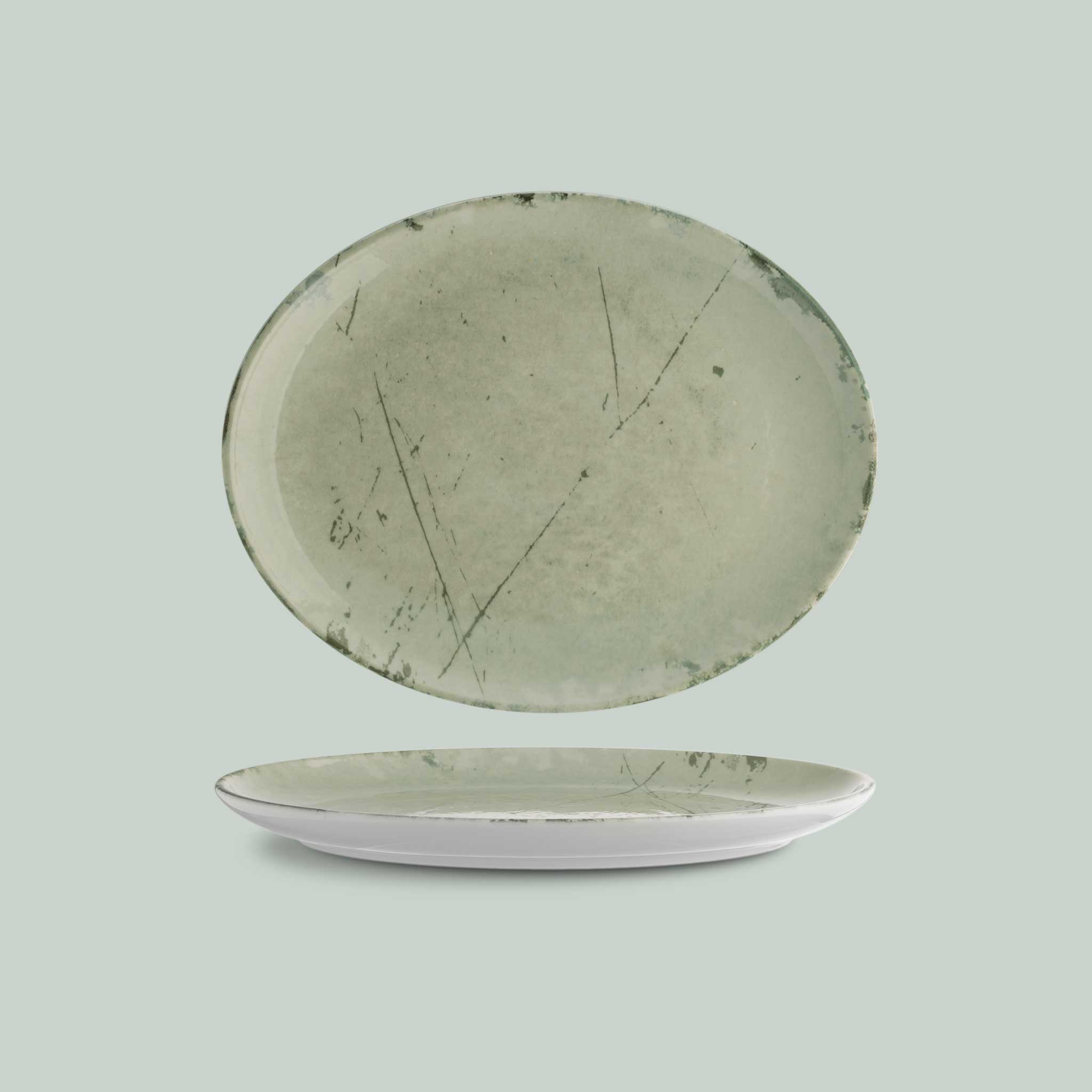 Suisse Langenthal Decolab Stone Platte oval – Elegantes Porzellan im Steindesign
