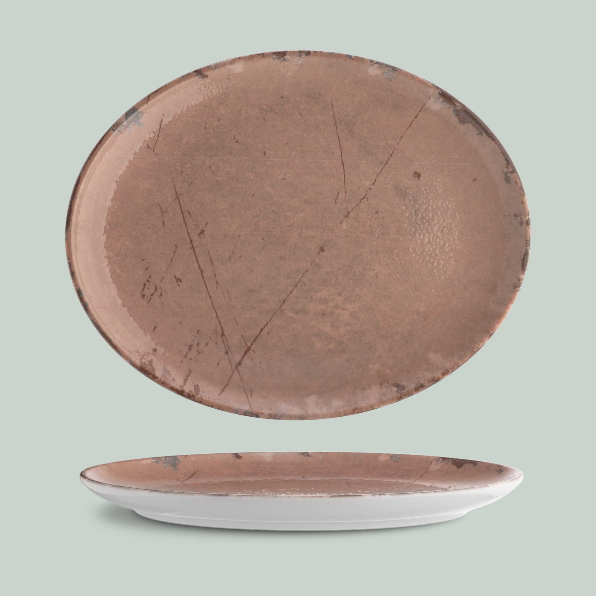 Suisse Langenthal Decolab Stone Platte oval – Elegantes Porzellan im Steindesign