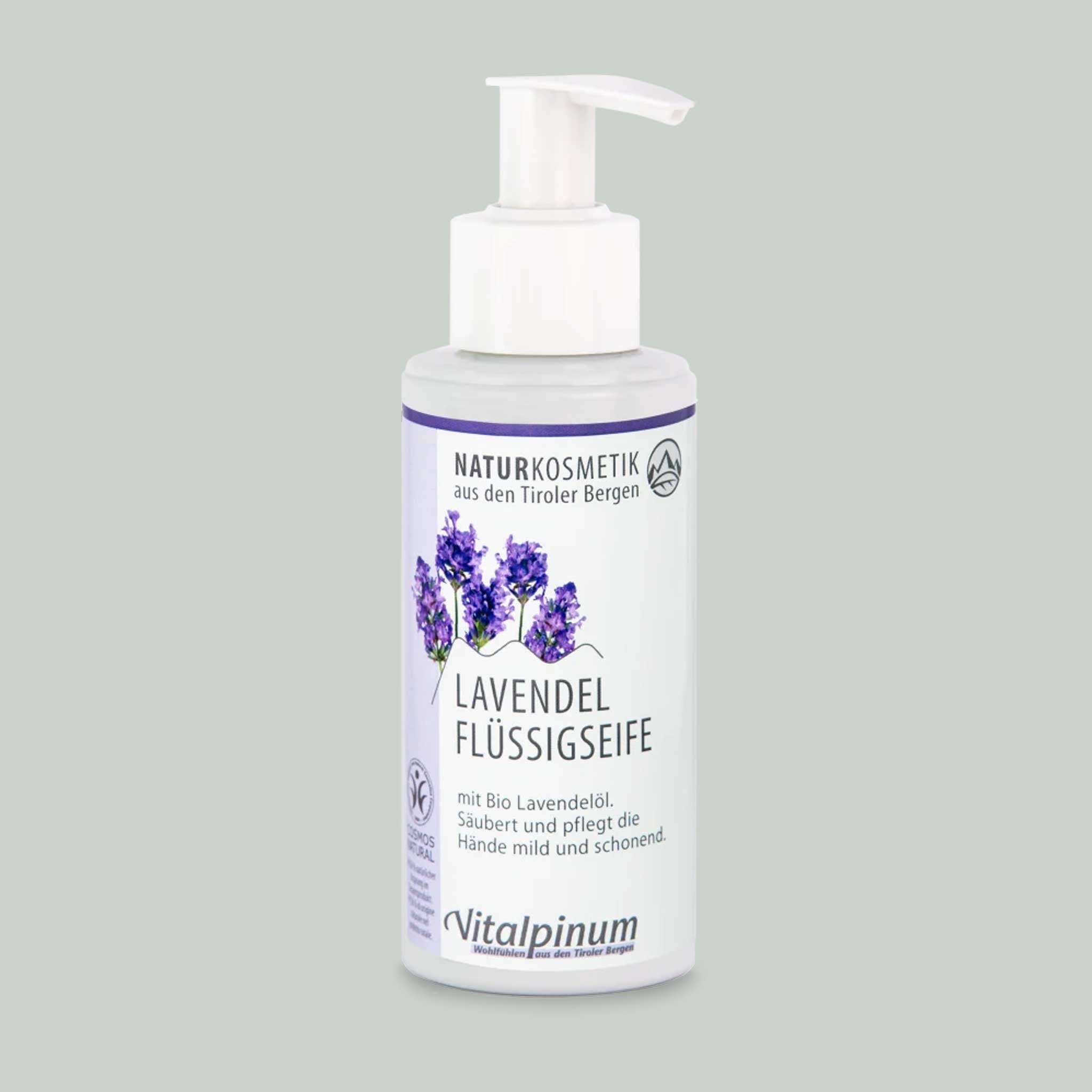 Unterweger Lavender Liquid Soap 140ml - Natural cosmetics hand care with essential lavender oil for gentle and soothing cleansing
