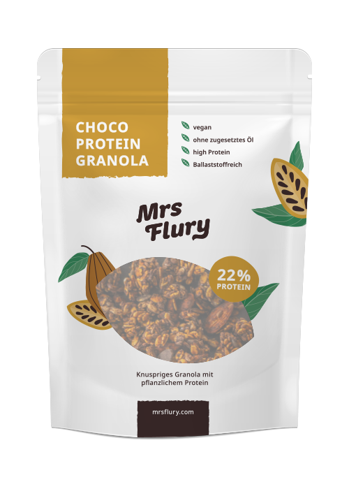Choco Protein Granola vegan – 22% Protein, knuspriges Schoko Müesli