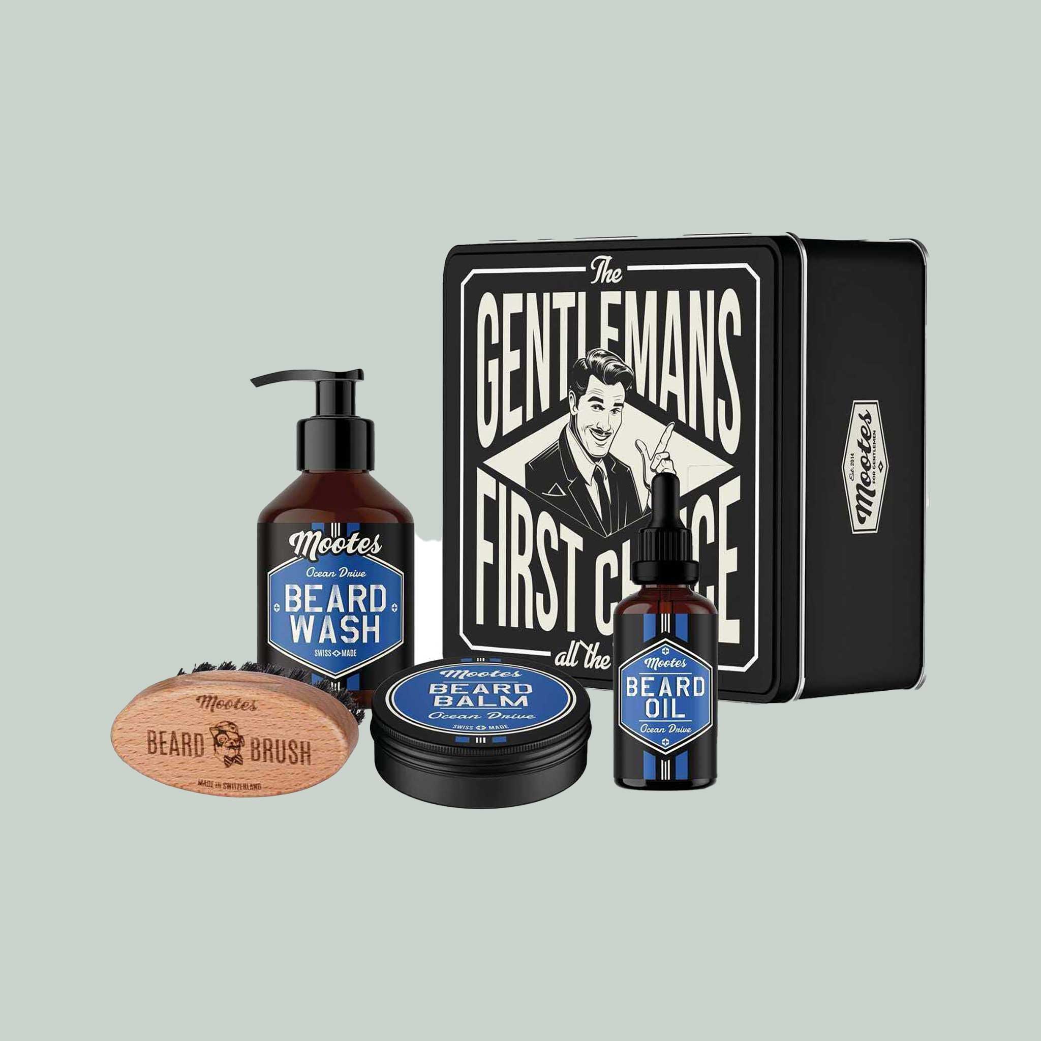 Mootes Beard Care Set Ocean Drive – Beard Oil, Shampoo, Balm &amp; Vegan Brush