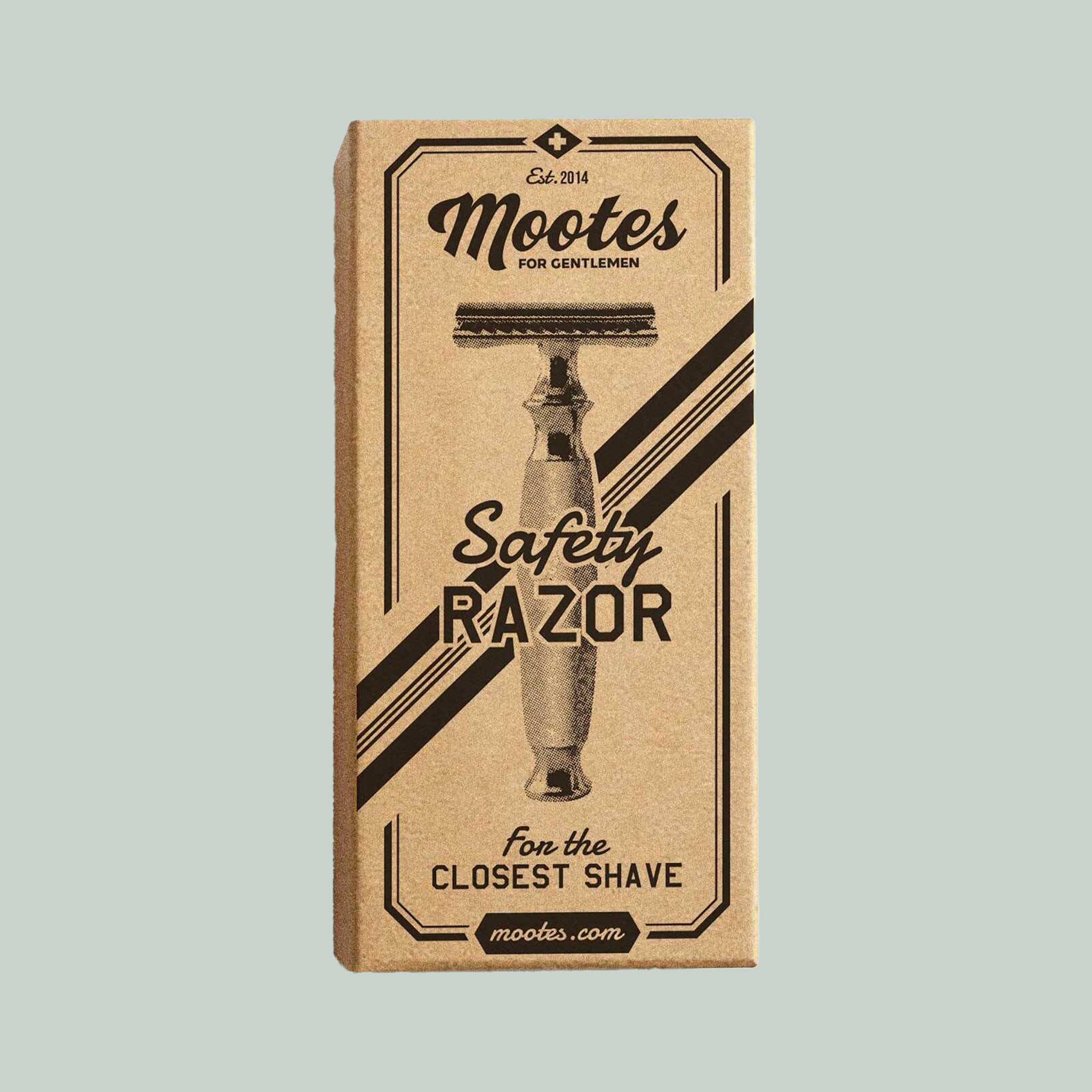 Mootes safety razor olive wood - closed comb for classic wet shaving