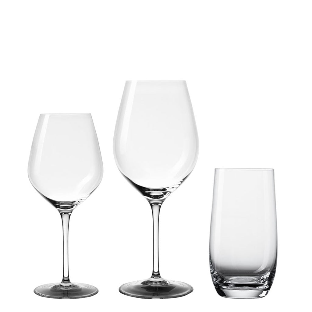 Elegant wine glasses &amp; long drink glasses made of crystal glass - Lunasol Optima Starter Set 18-piece
