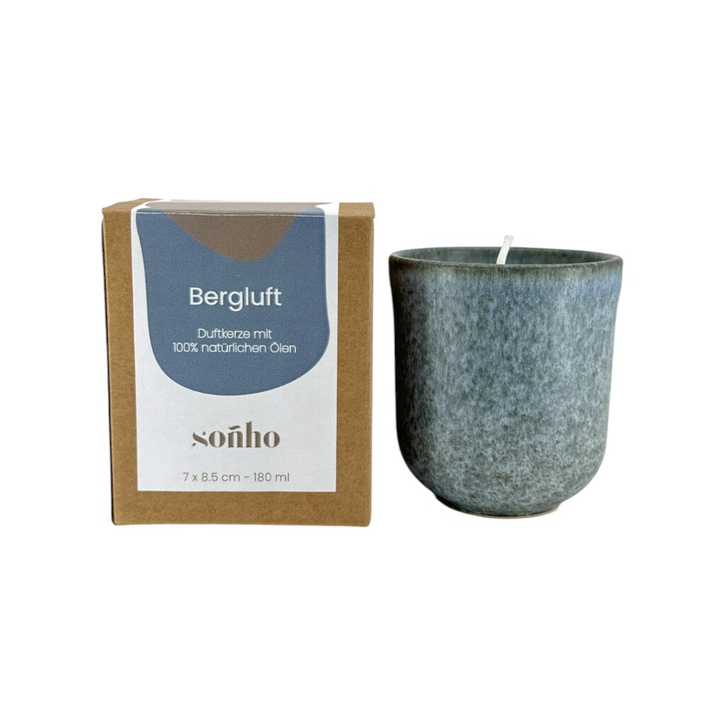 Mountain Air scented candle – Swiss handmade in a ceramic container – Large