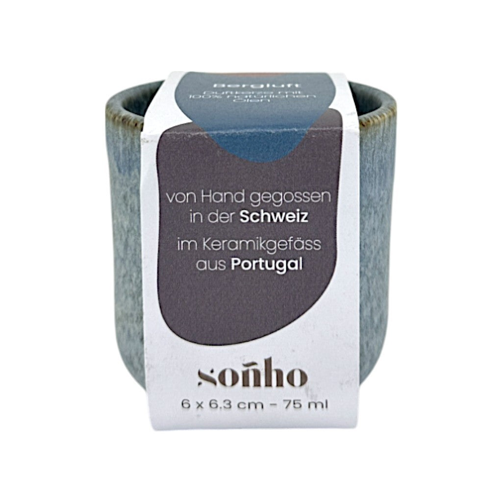 soñho Mountain Air scented candle – Swiss handcrafted in a ceramic container