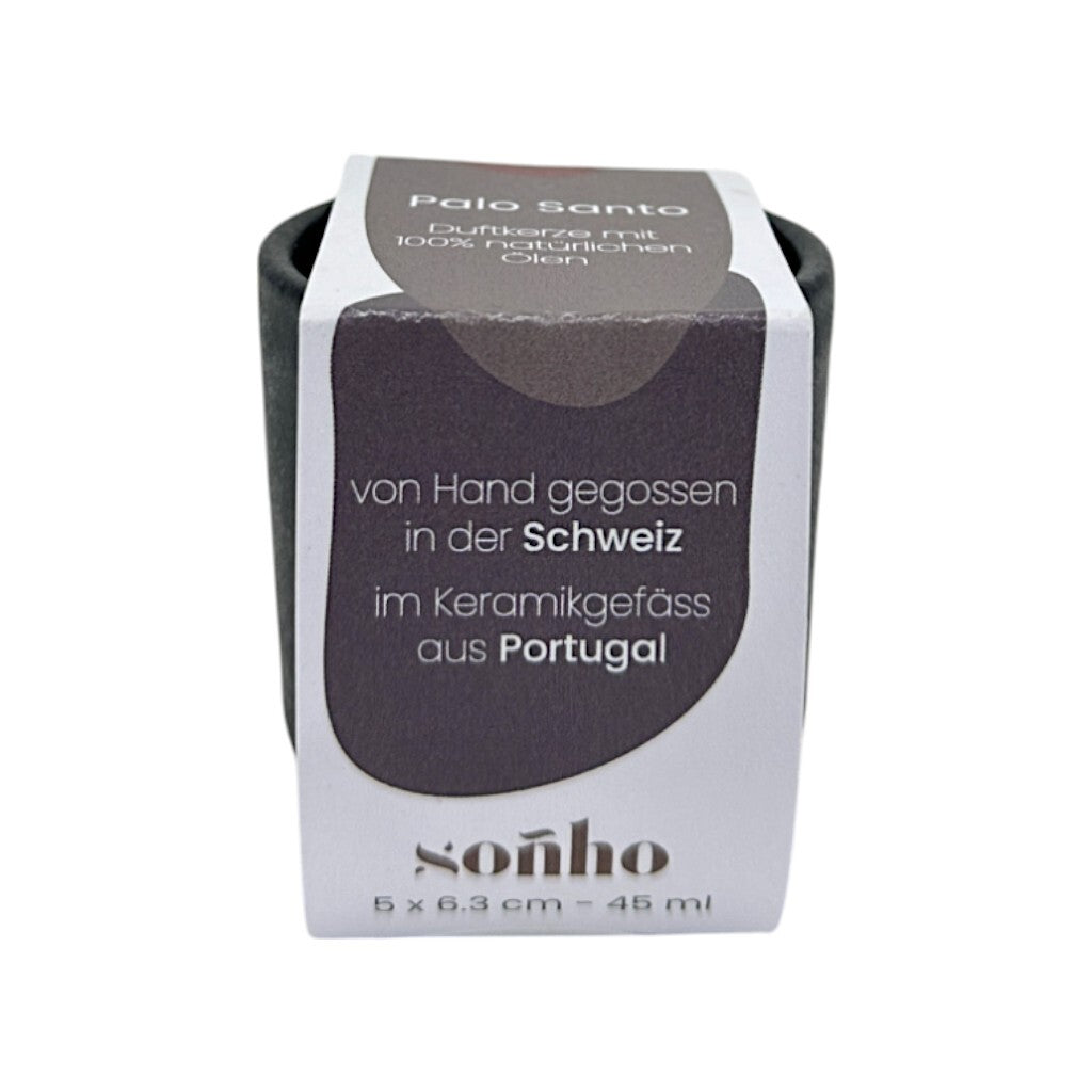 soñho Palo Santo scented candle – Small ceramic vessel, Swiss handmade