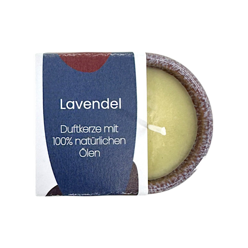 soñho small lavender scented candle – Swiss handmade in a ceramic container