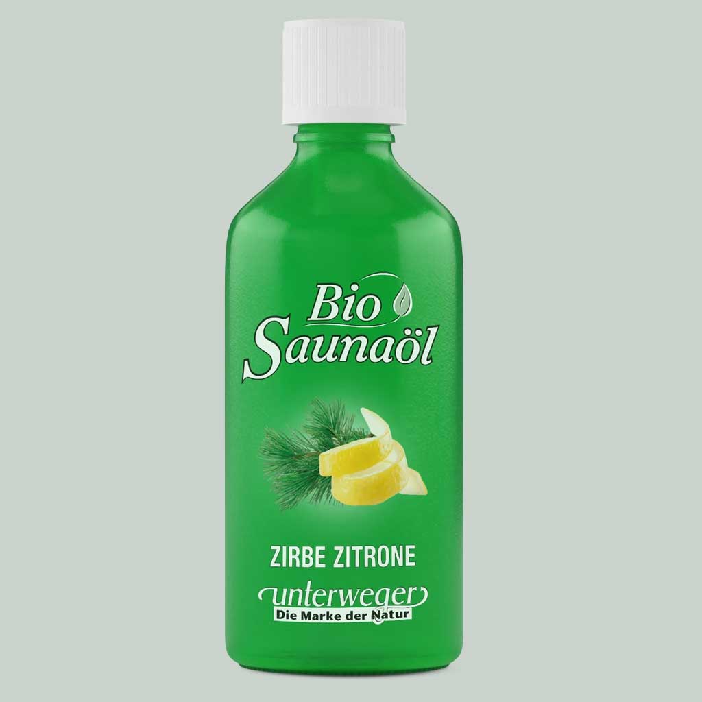 Unterweger Bio Saunaöl Zirbe Zitrone – Harmonisierender Naturduft für den Saunagang