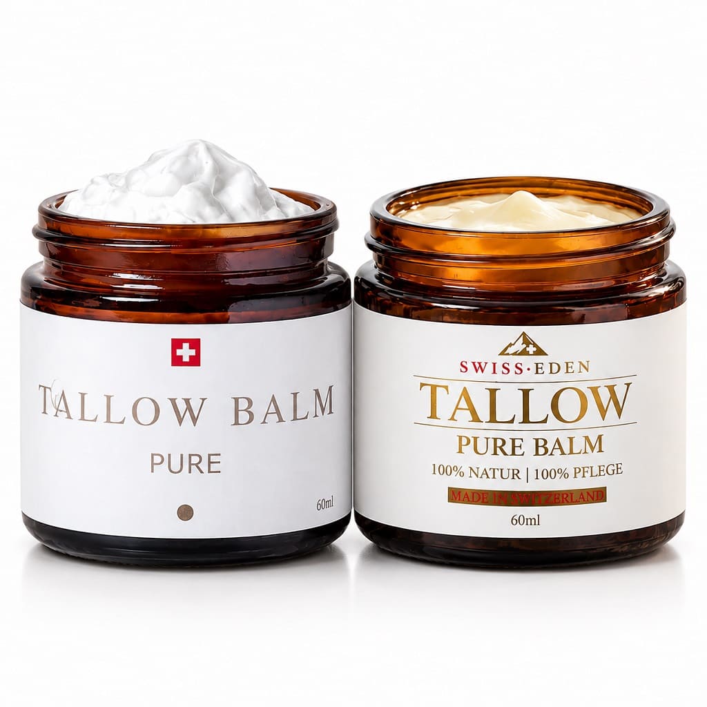 Tallow Balm Vergleichsset – 2 Schweizer Premium Tallow Balms Pure