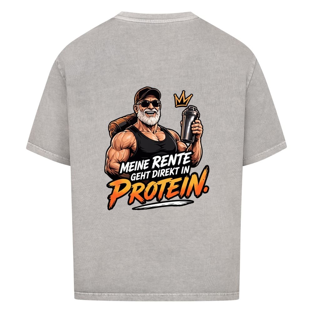 Oversized Gym-Shirt - Meine Rente geht direkt in Protein