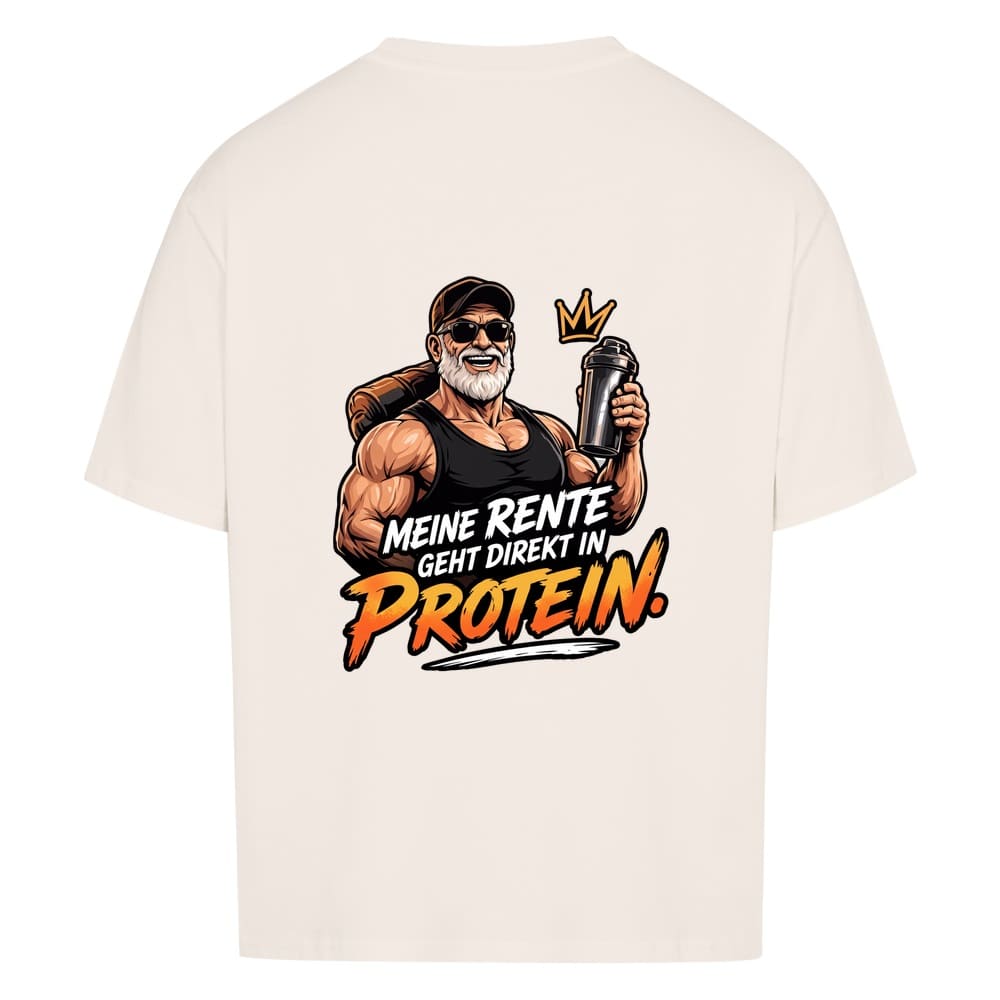 Oversized Gym-Shirt - Meine Rente geht direkt in Protein