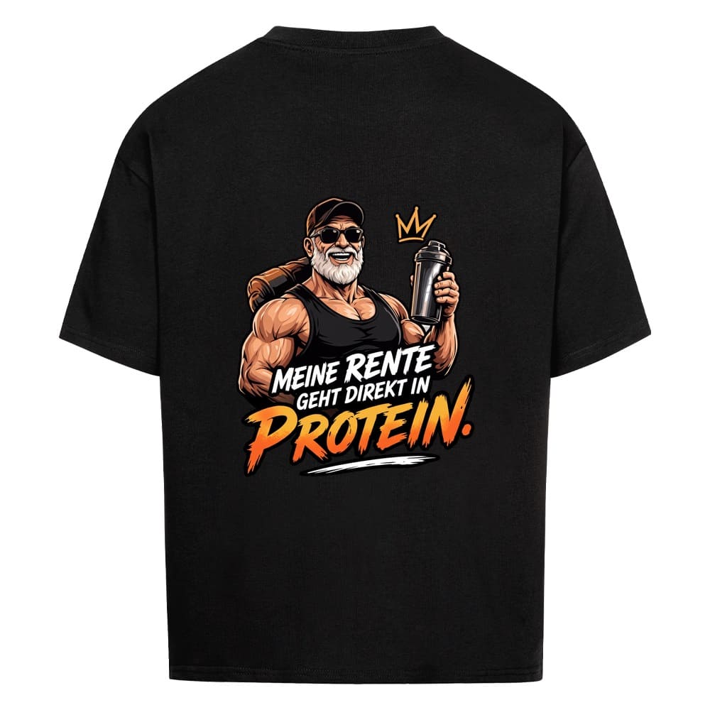 Oversized Gym-Shirt - Meine Rente geht direkt in Protein