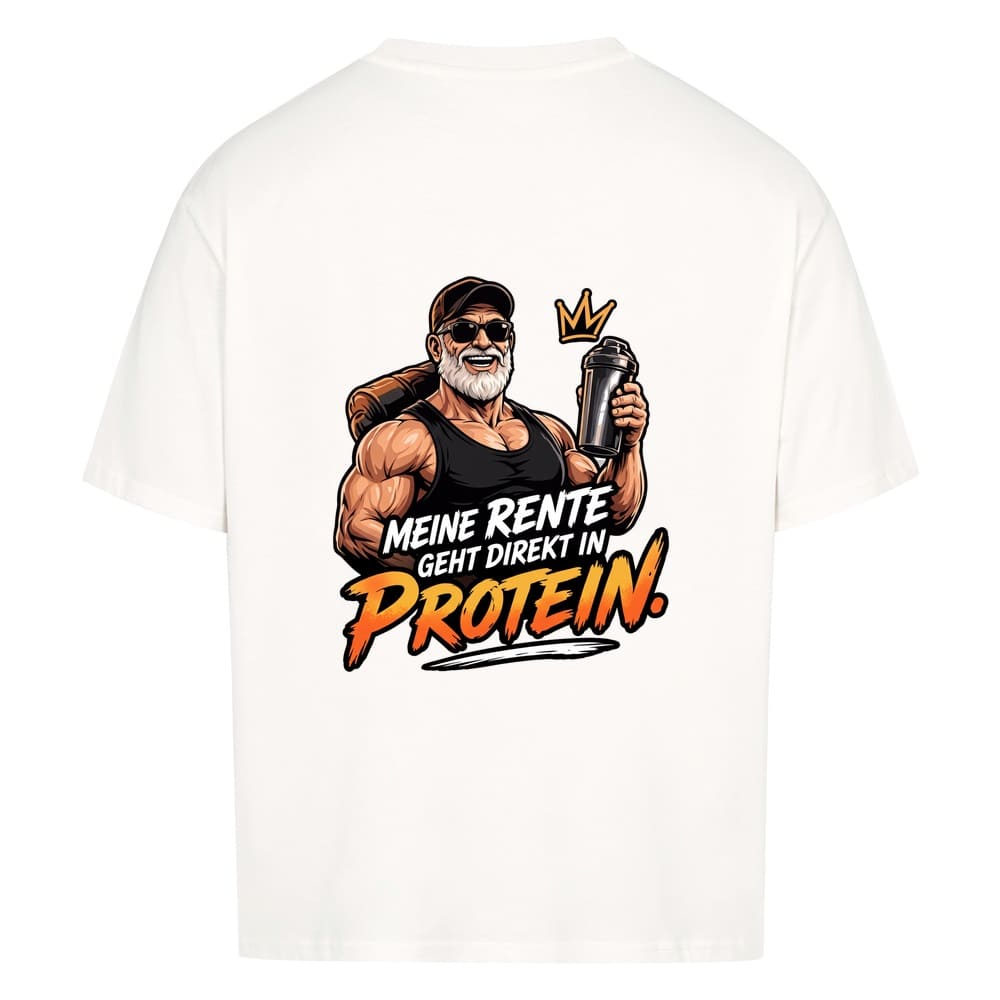 Oversized Gym-Shirt - Meine Rente geht direkt in Protein