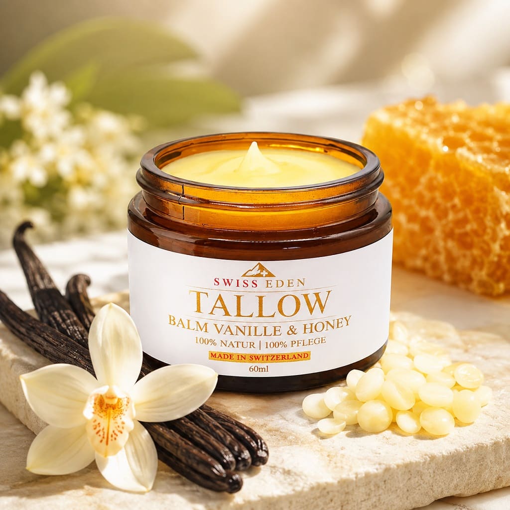 Swiss Eden Tallow Balm Vanille & Honey 60 ml – natürliche Hautpflege mit Rindertalg