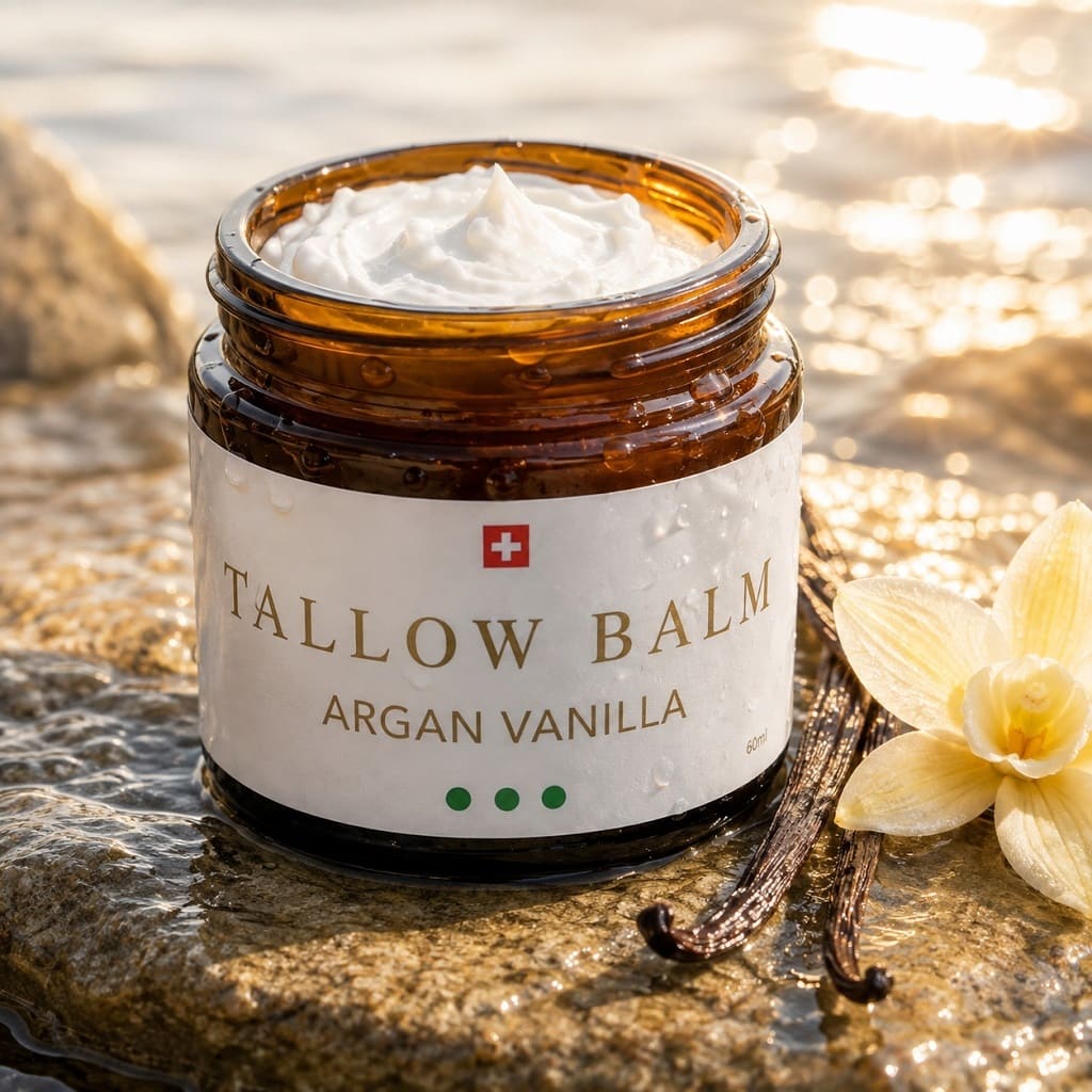 Swiss Tallow Argan Vanilla Tallow Balm mit cremiger Textur
