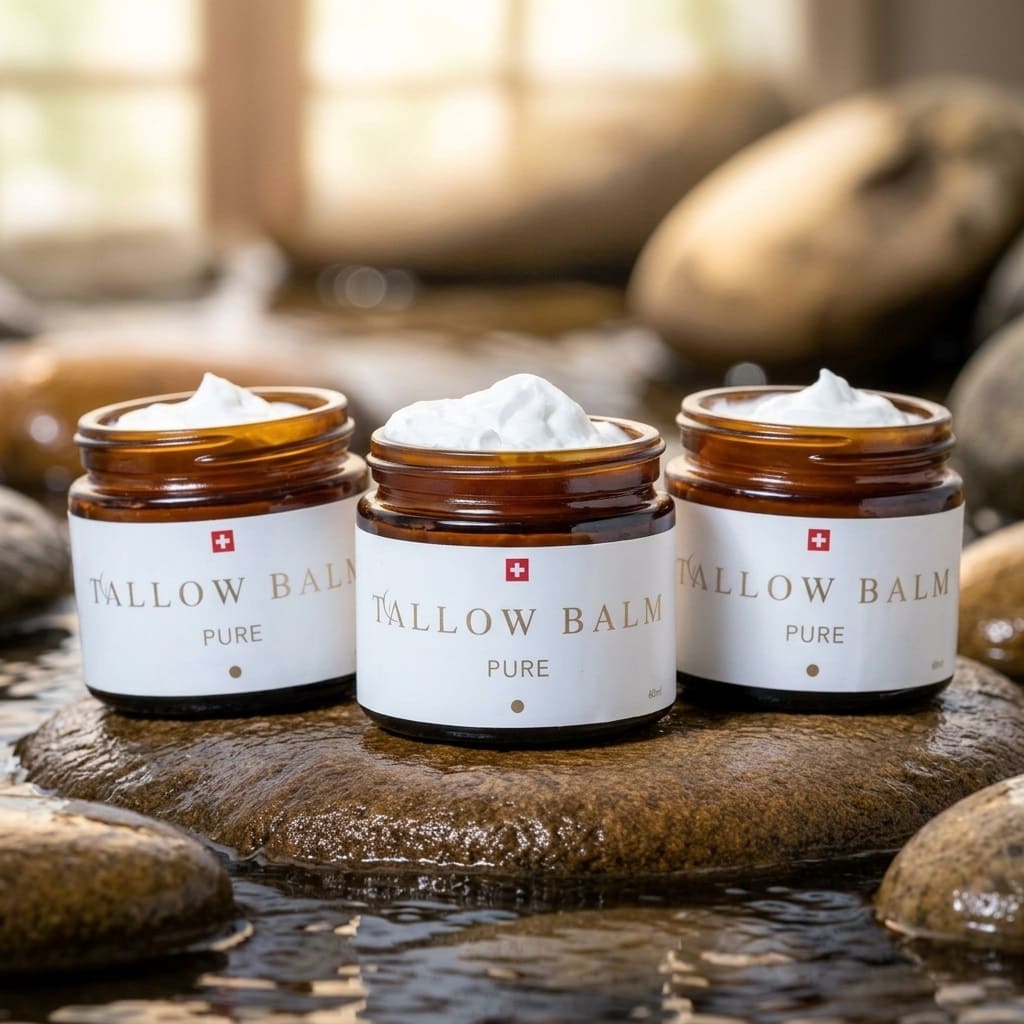 3x60ml Original Swiss Tallow Balm Pure – Creme aus 100% Weidetalg