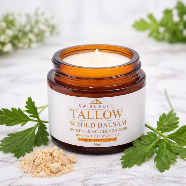SWISS EDEN Zecken und Mückenblock Talgcreme – natürlicher Schutz mit Bio-Tallow und ätherischen Ölen für Haut und Outdoor