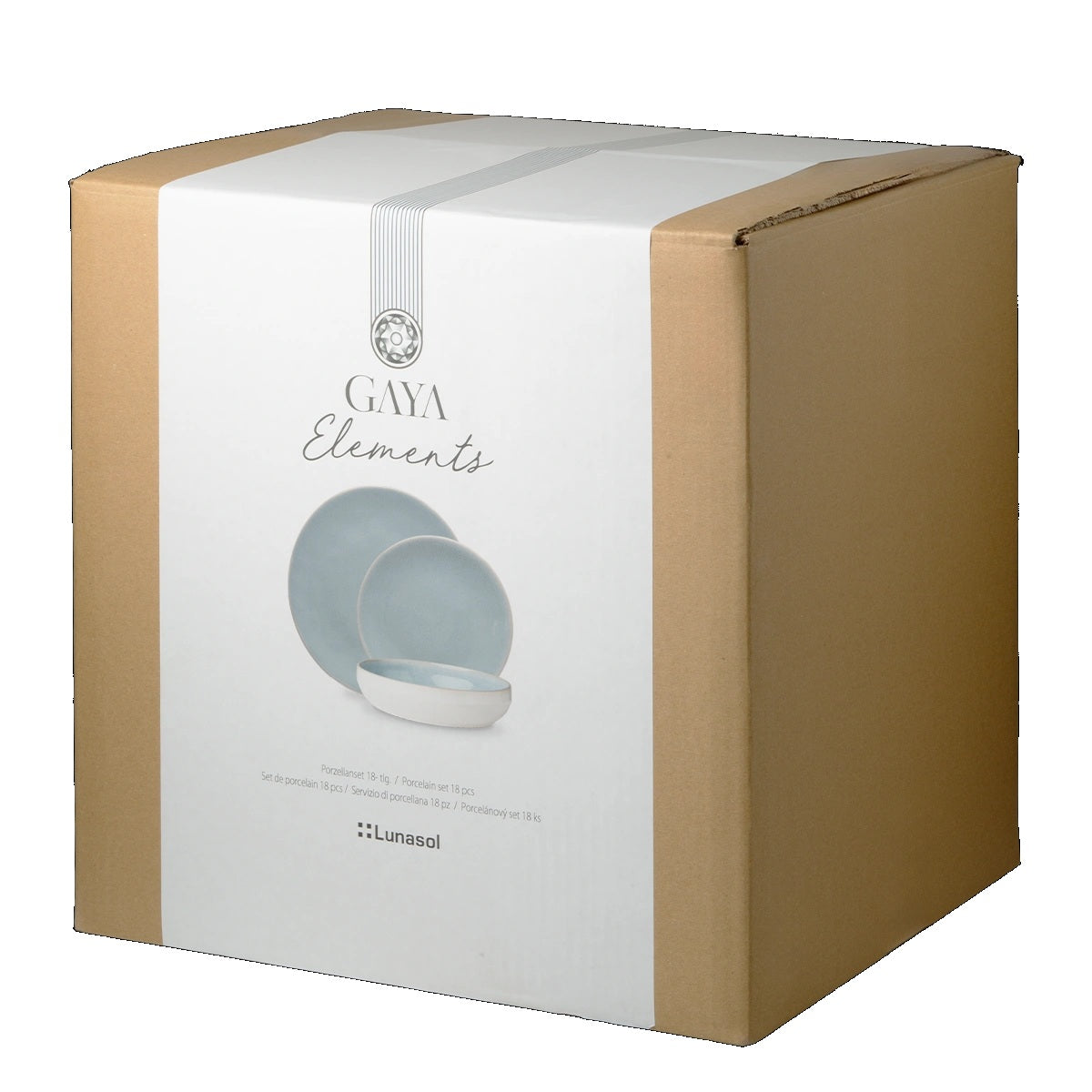 Elegant dinnerware set with blue glaze - Lunasol