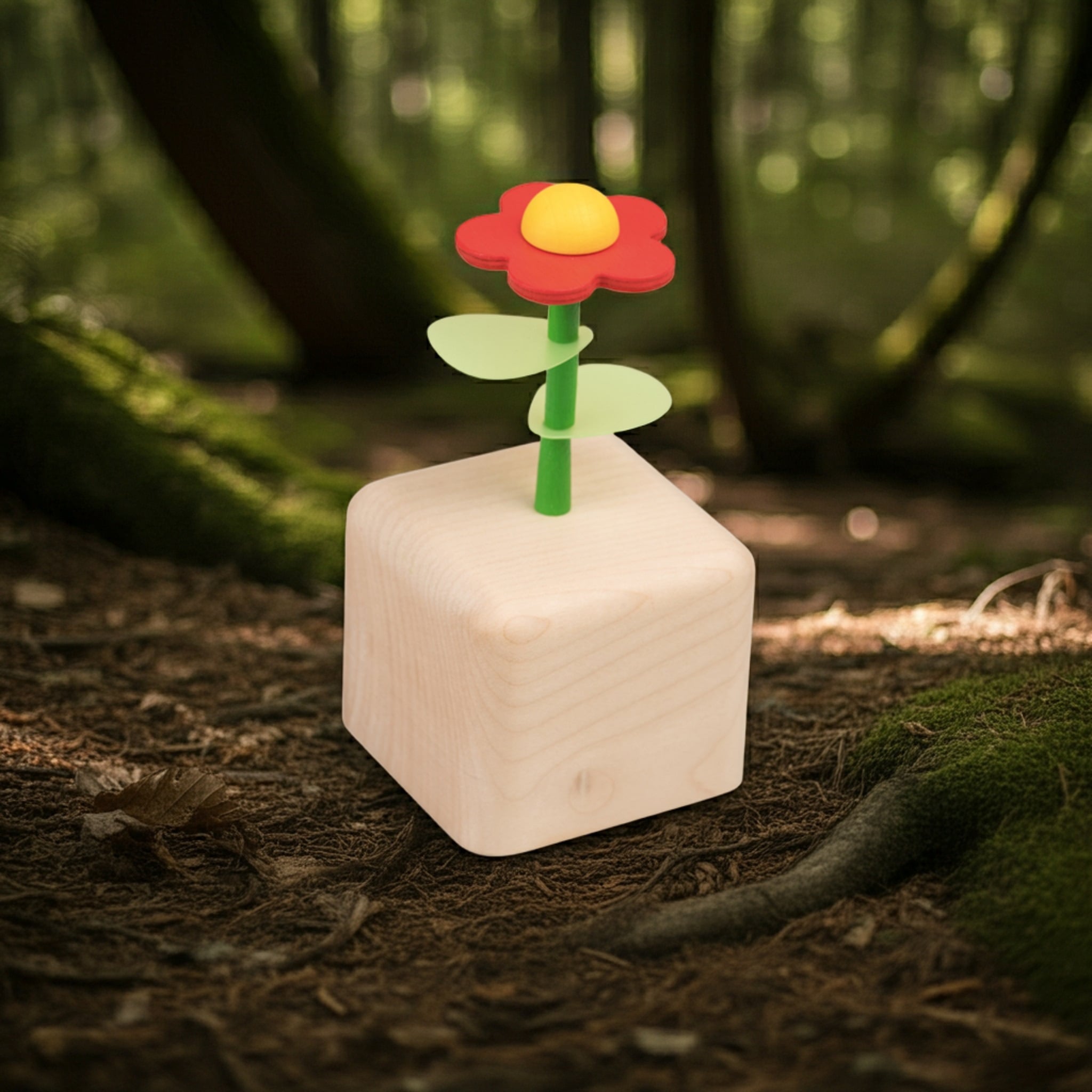 Kiener Musikwürfel Blume – handgefertigtes Musikspielzeug