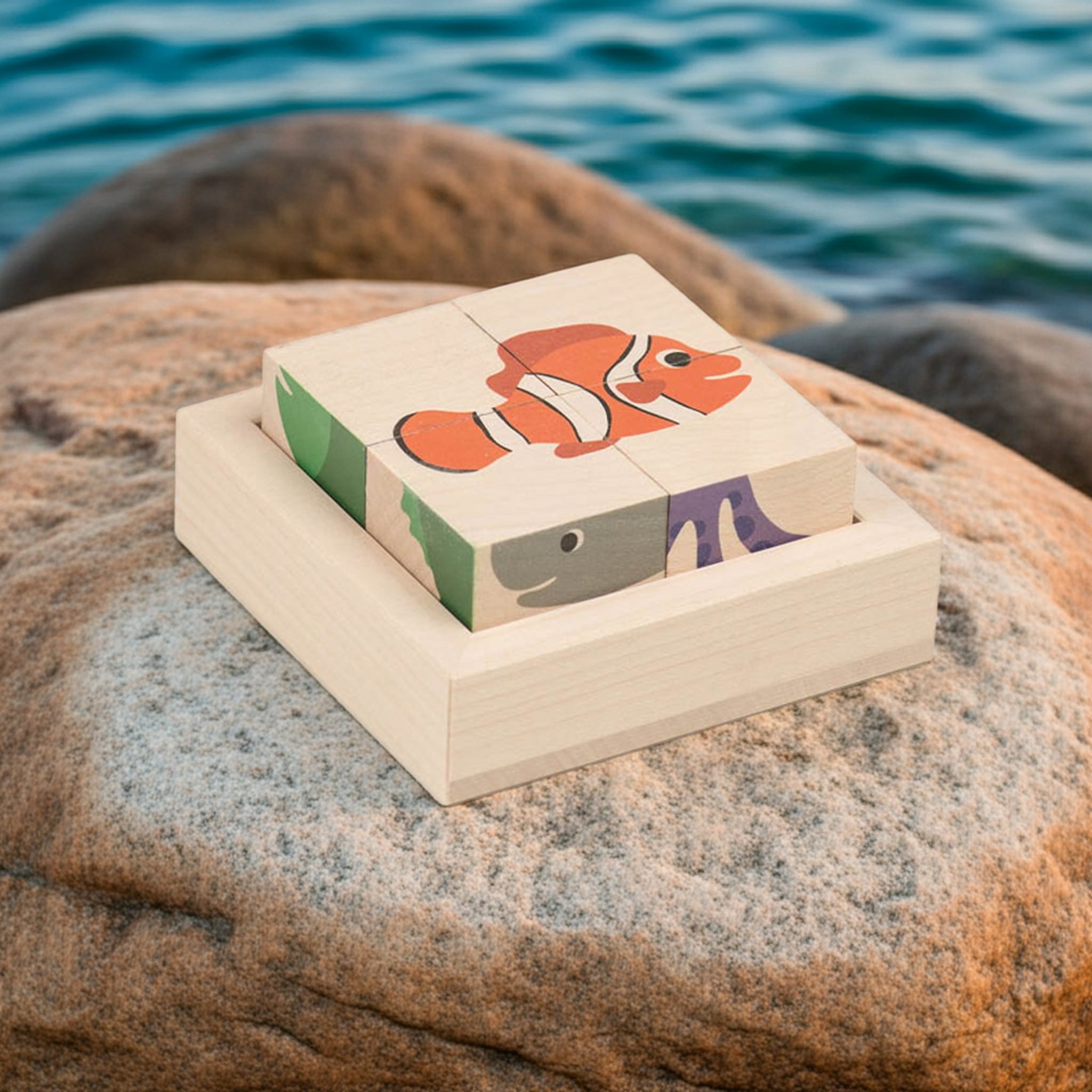 Kiener Würfelpuzzle Meer – nachhaltiges Holzpuzzle aus der Schweiz