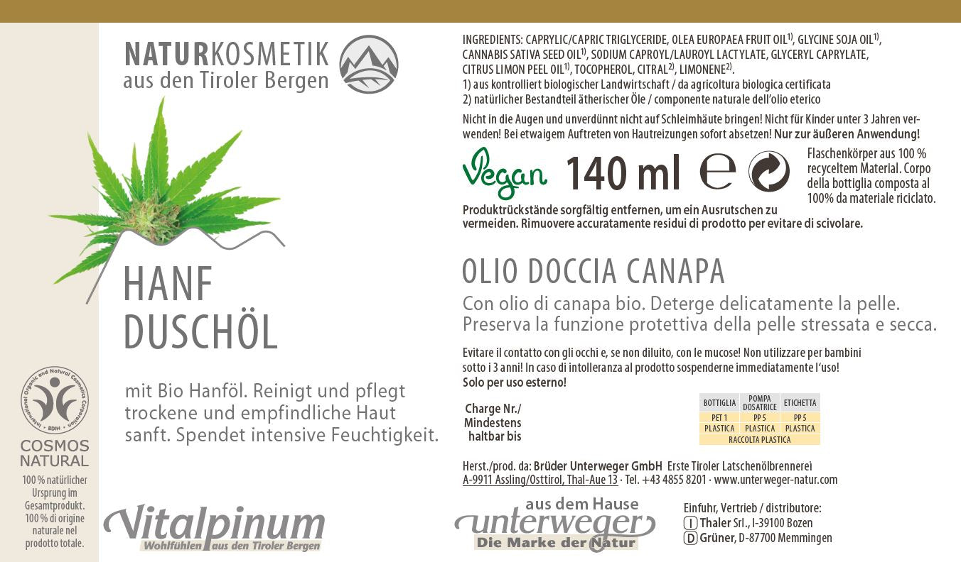 Swiss stone pine shower gel with organic Swiss stone pine oil from Unterweger - relaxing &amp; gentle