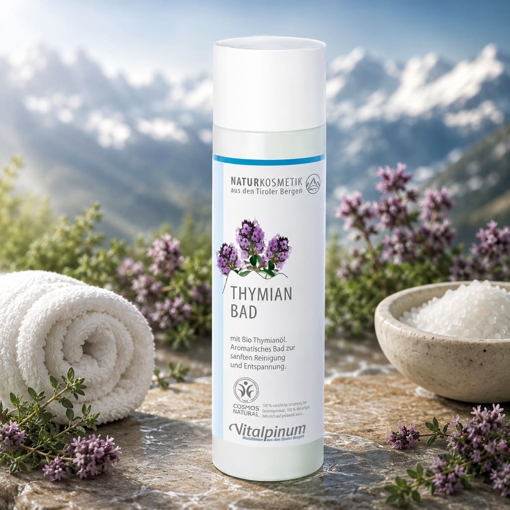 Unterweger Thymian Bad mit Bio-Thymianöl – Naturkosmetik aus den Tiroler Bergen
