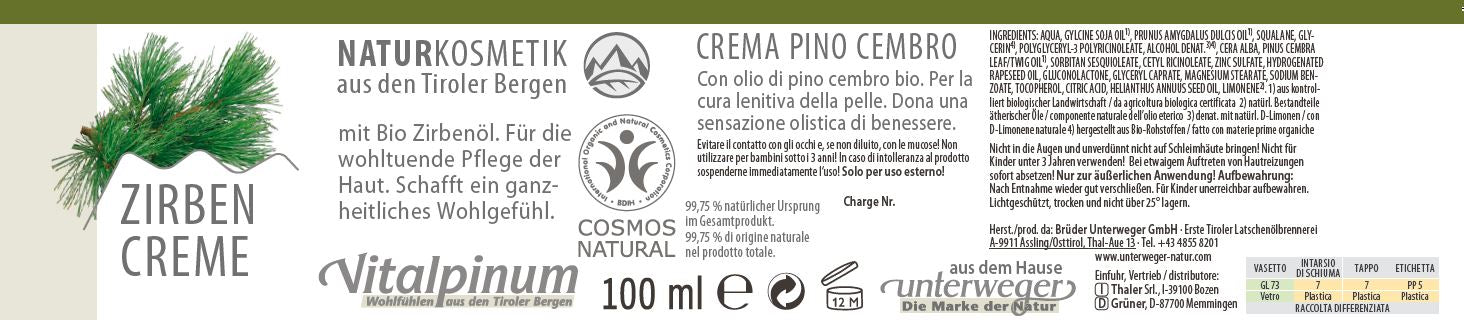 Swiss stone pine shower gel with organic Swiss stone pine oil from Unterweger - relaxing &amp; gentle
