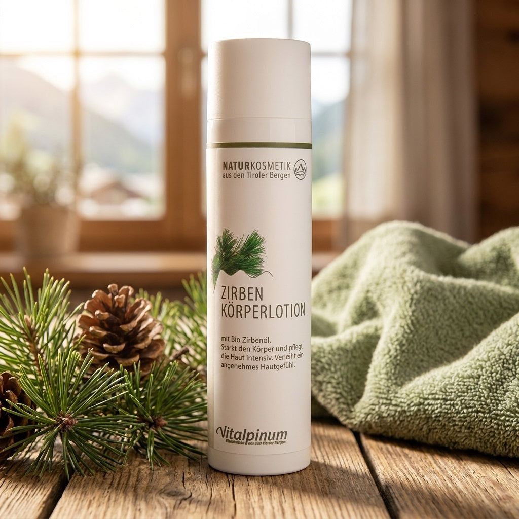 Zirben Bodylotion von Unterweger mit natürlichem Zirbenduft