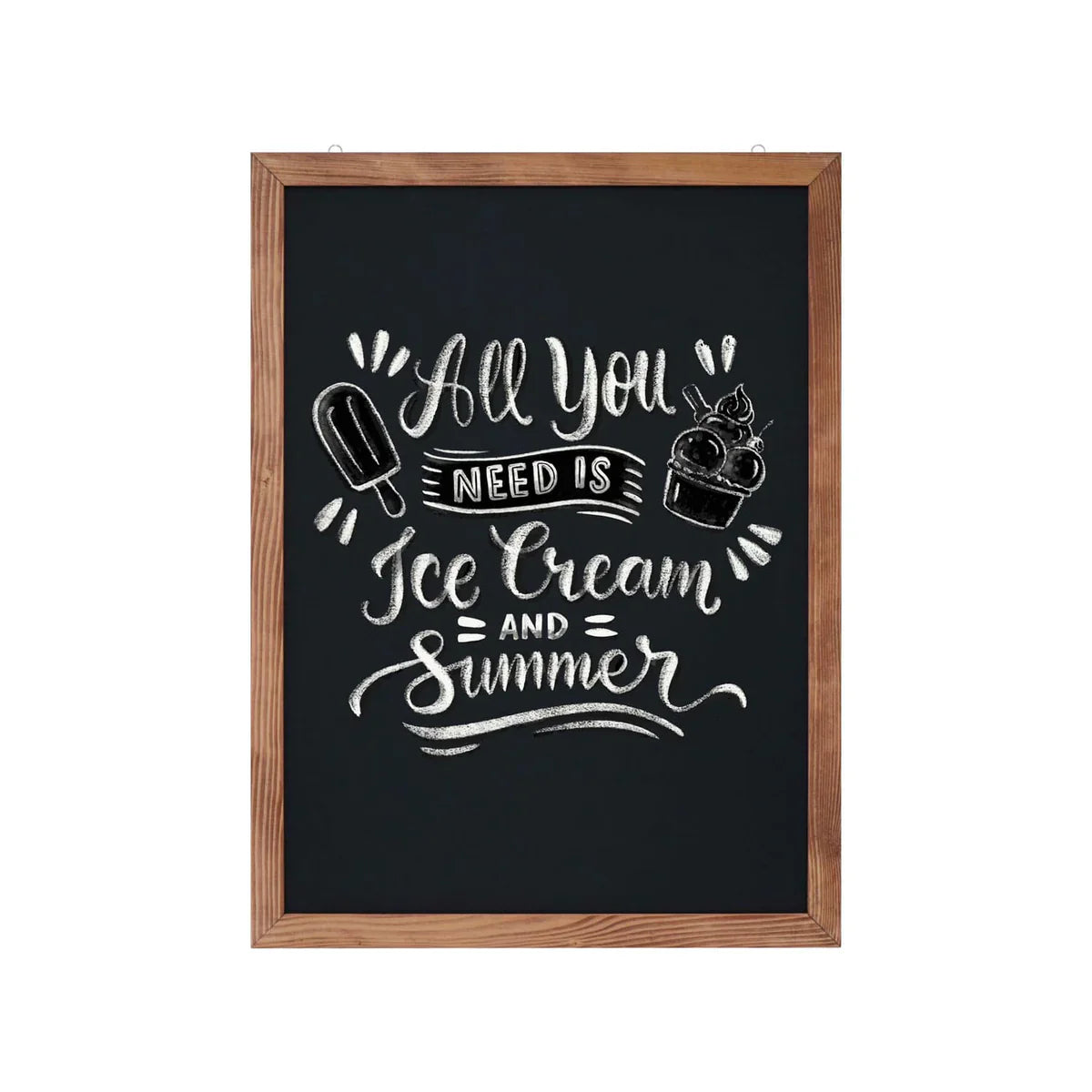 Magnetische Wandkreidetafel mit Holzrahmen – Kreidetafel & Pinnwand