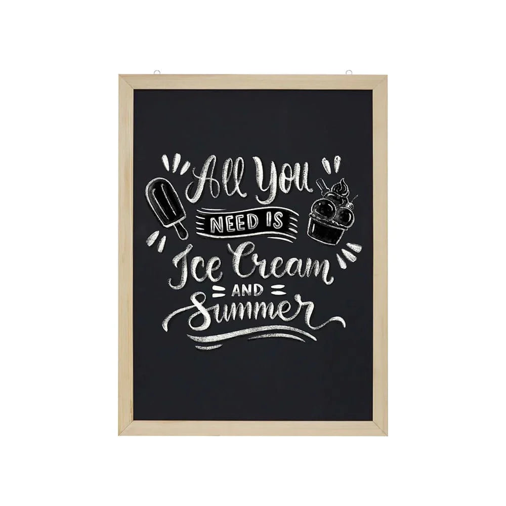 Magnetische Wandkreidetafel mit Holzrahmen – Kreidetafel & Pinnwand