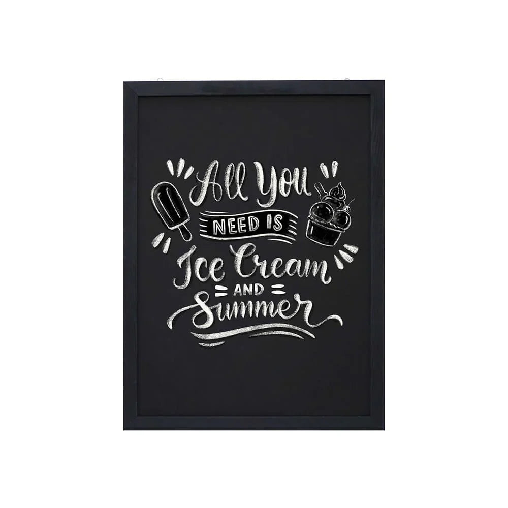 Magnetische Wandkreidetafel mit Holzrahmen – Kreidetafel & Pinnwand