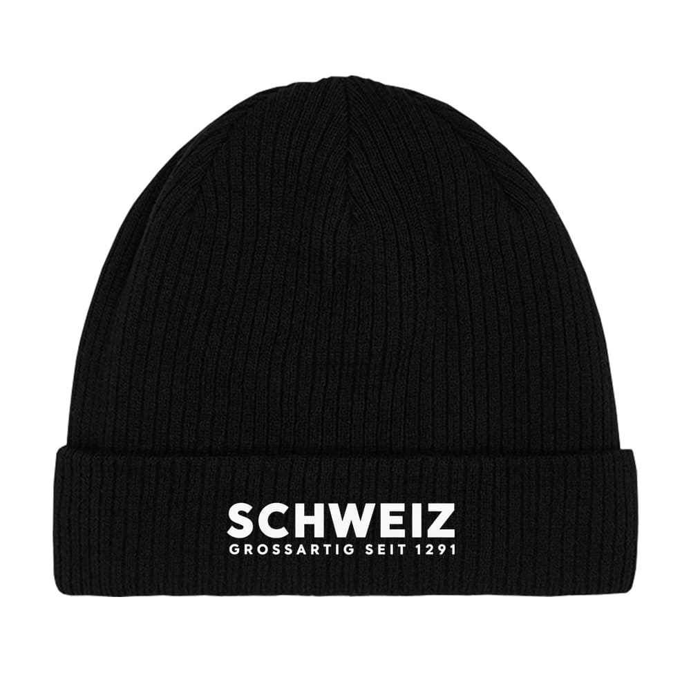 Schweiz Wintermütze aus Bio-Baumwolle – Grossartig seit 1291