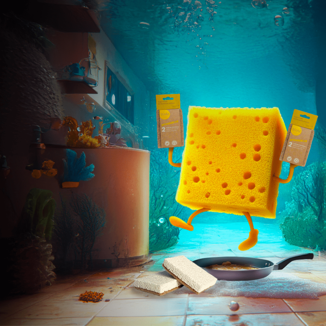 bluu spongeblub – Doppelt wirksame Schwämme – Pflanzenbasiert & kratzfrei