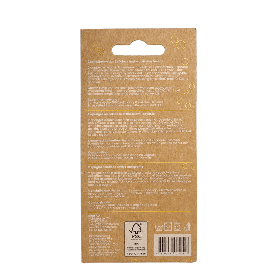 bluu spongeblub – Doppelt wirksame Schwämme – Pflanzenbasiert & kratzfrei