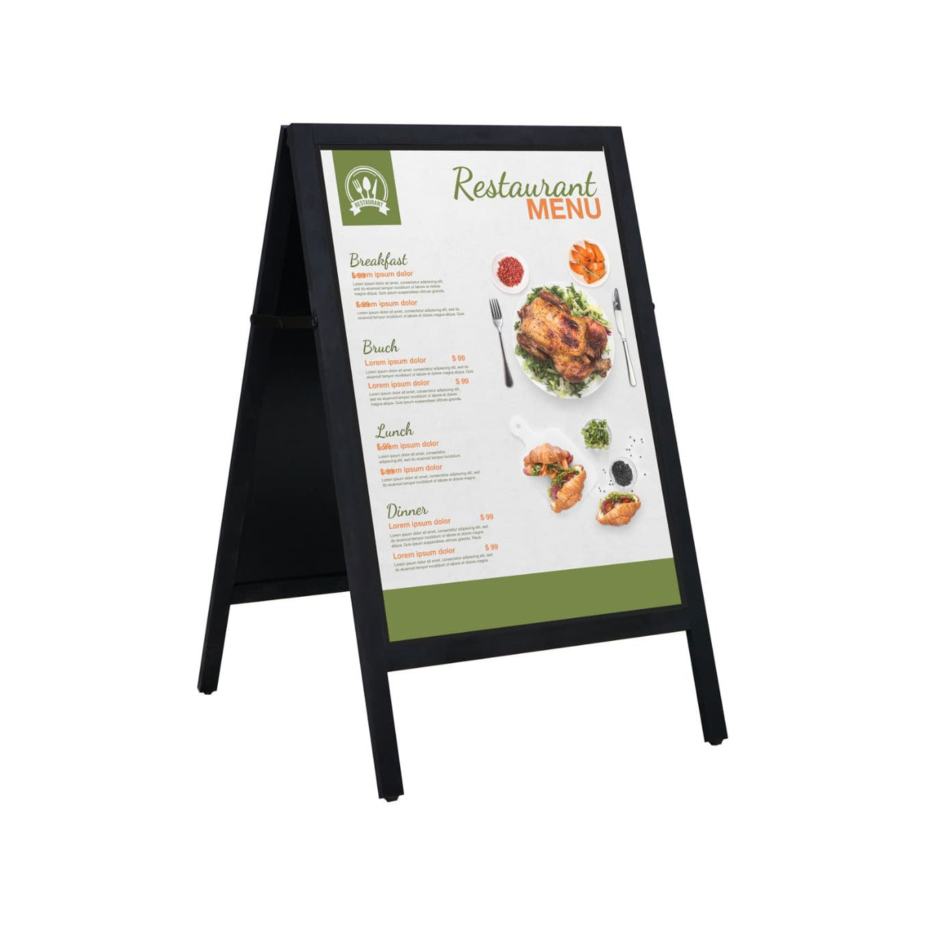 Holz Gehwegkreidetafel 70×110 cm magnetisch & wetterfest | DIN A1