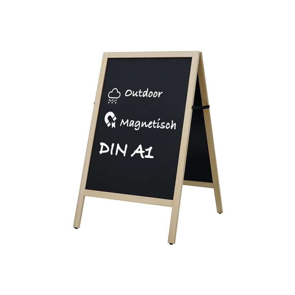 Holz Gehwegkreidetafel 70×110 cm magnetisch & wetterfest | DIN A1