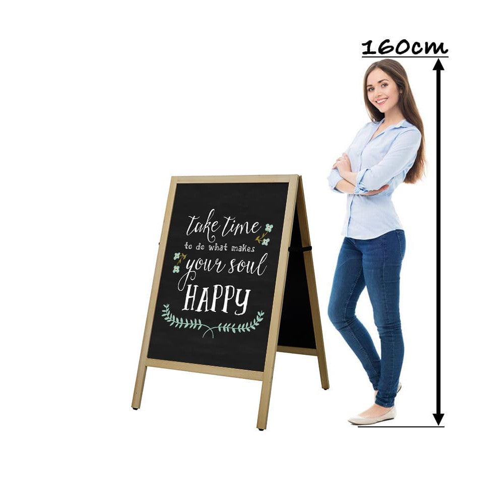 Holz Gehwegkreidetafel 70×110 cm magnetisch & wetterfest | DIN A1