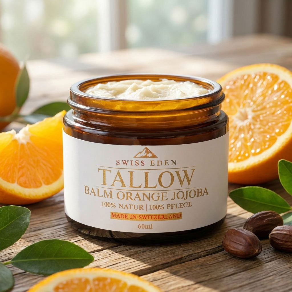 Swiss Eden Tallow Orange Jojoba Naturcreme mit Rindertalg und Jojobaöl